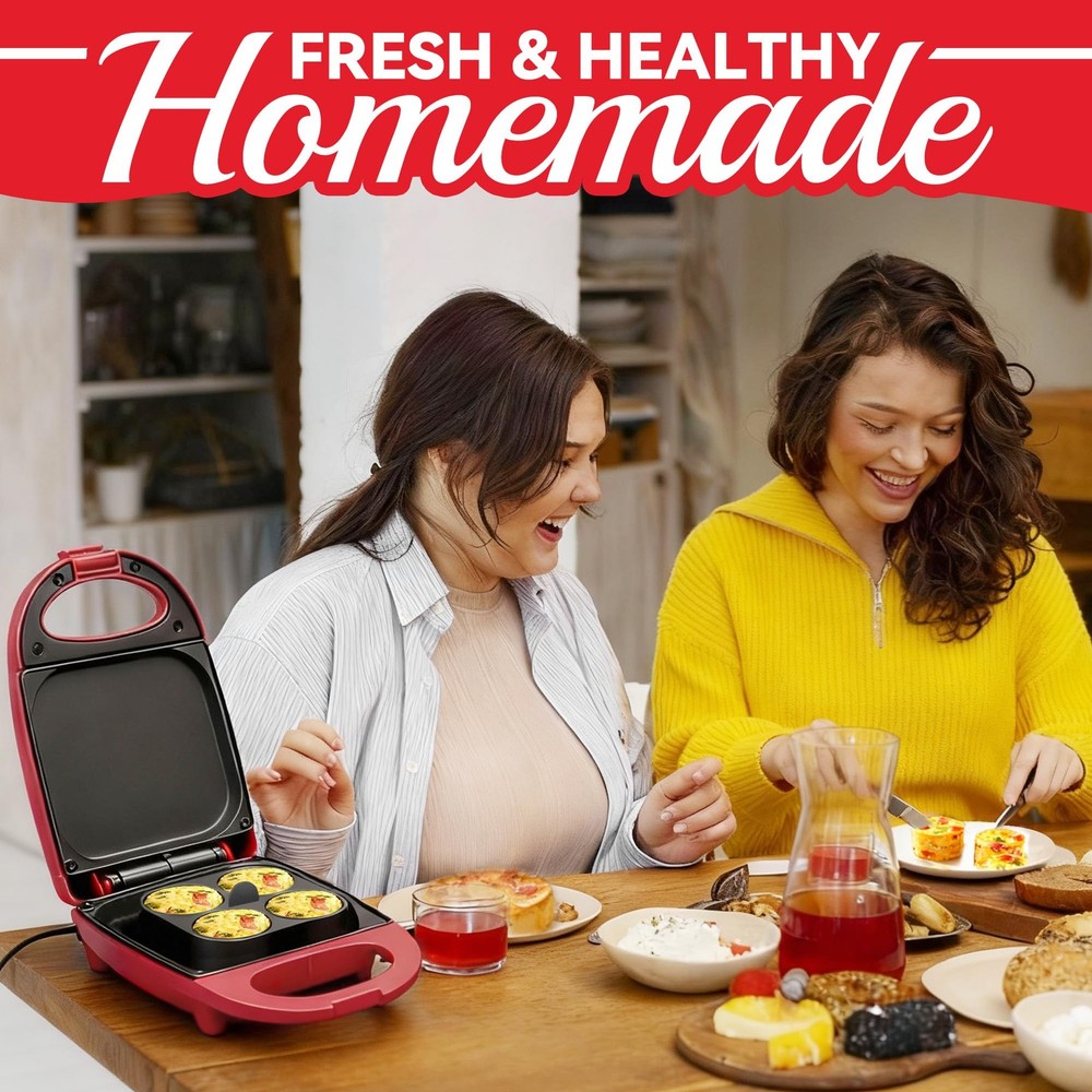 Egg Bite Maker with 2 Silicone Egg Molds for Breakfast Sandwiches, Breakfast ...