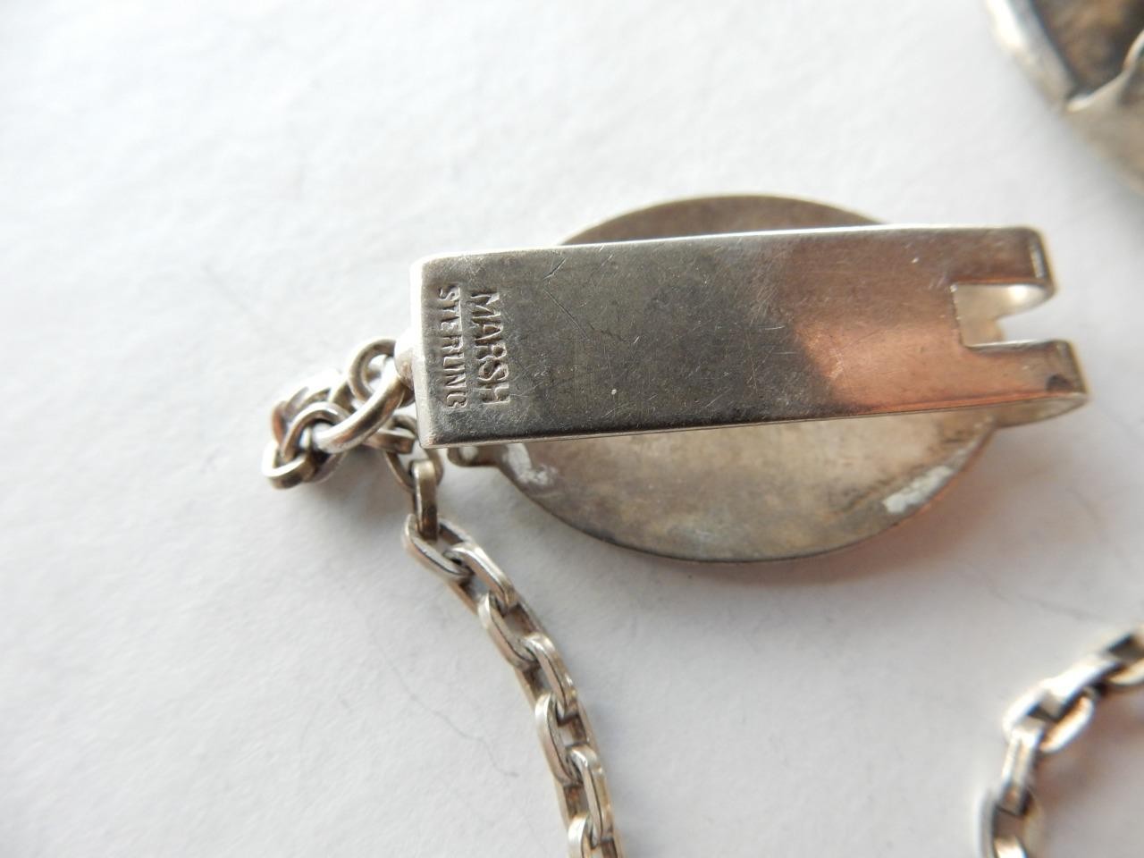 VINTAGE MARSH STERLING SILVER, BELT BUCKLE & WATCH FOB SET, F.G.A.