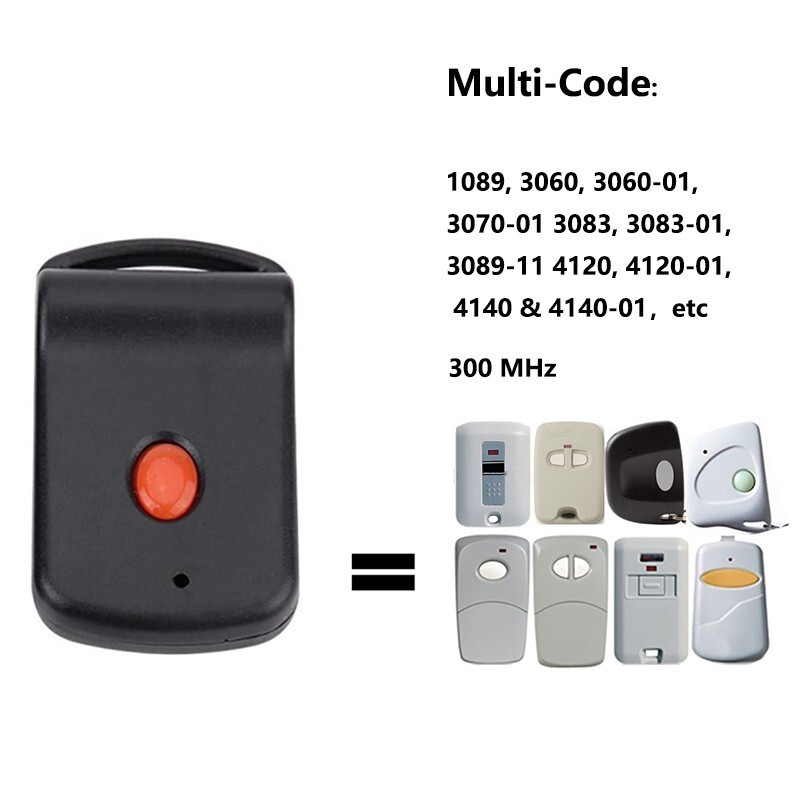 3089 308911 Gate Garage Door Opener Multi-Code 300MHz 10 DIP Code Remote Control