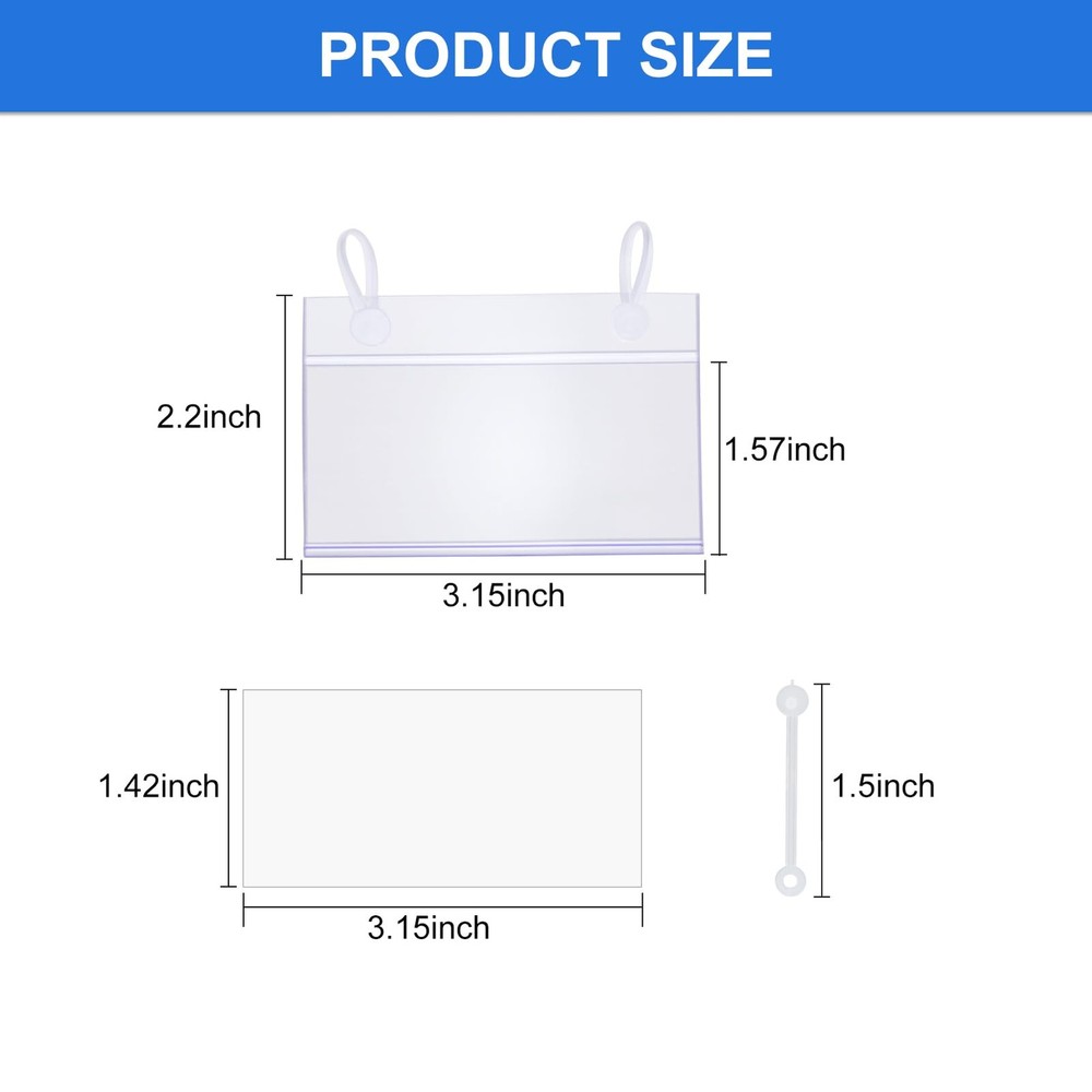 30 Pcs Wire Shelf Label Holders Plastic Basket Label Holders with Inserts Cle...