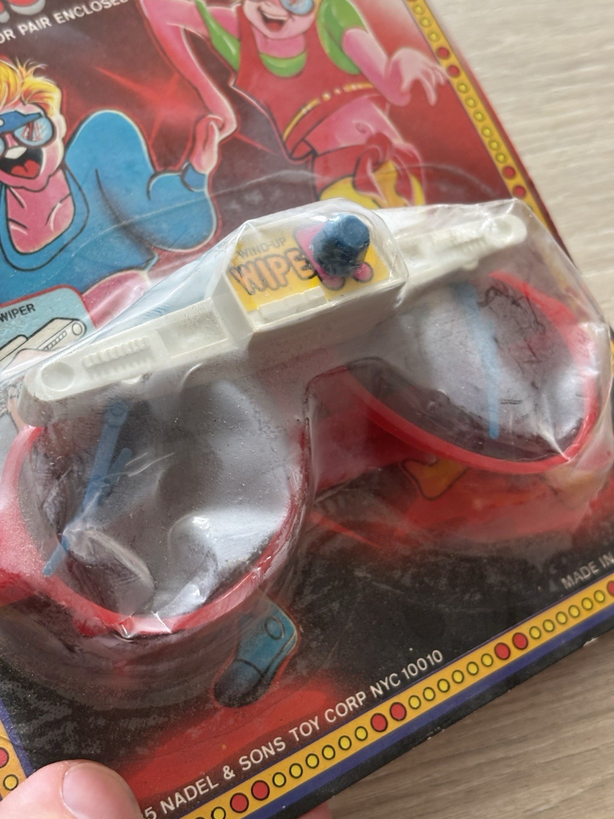 Vintage Novelty Glasses W/ Wacky Wind Up Wipers 1985 Nadel & Sons Toy Hong Kong