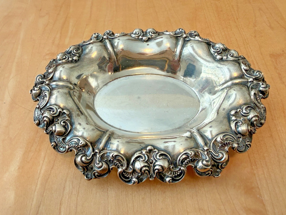 Sterling Silver Marked  Oval Fancy Dish