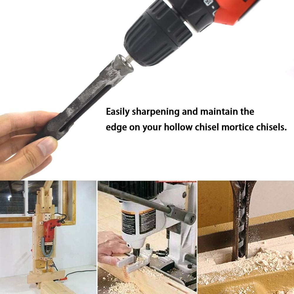 Woodworking Square Hole Drill Bit Sharpener Mortise Chisel Sharpening...