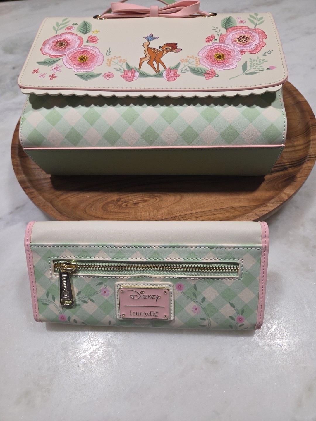 LOUNGEFLY DISNEY Crossbody Bag BAMBI THUMPER FLOWER Purse With WALLET !