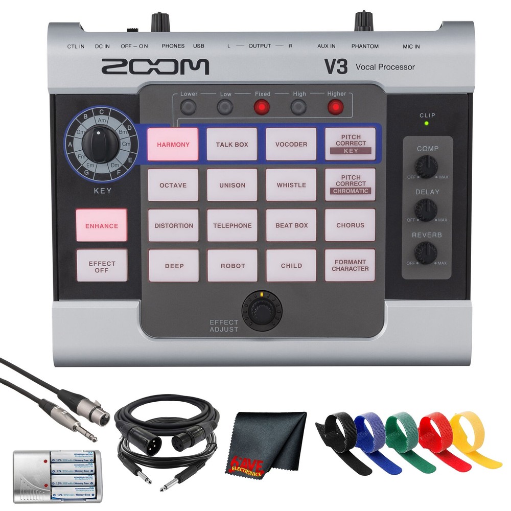 Zoom V3 Vocal Processor, Vocal Effects Pedal, 16 Studio Grade Effects