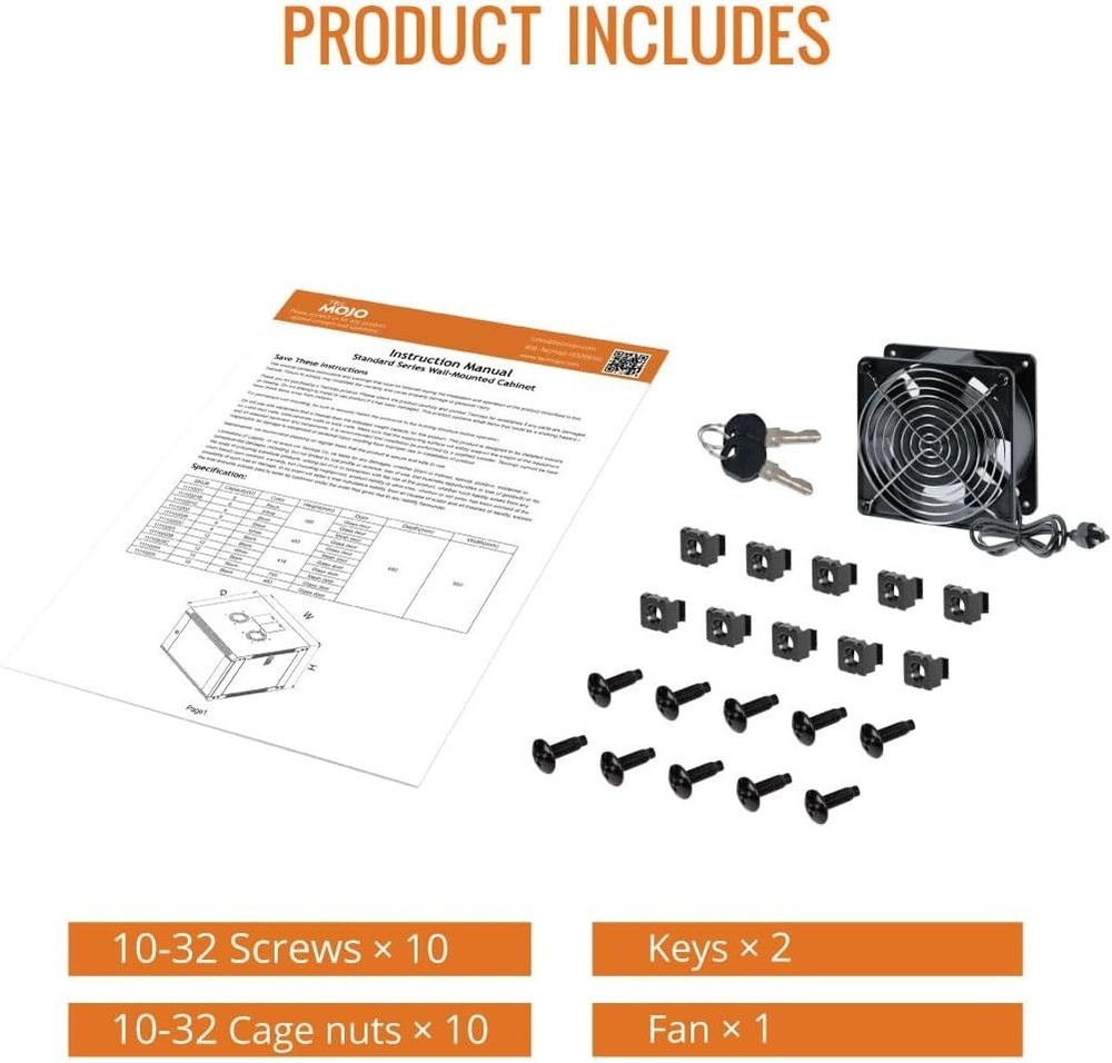 Durable 6U Wall-Mounted Server Cabinet - Adjustable Rail & Lockable Design