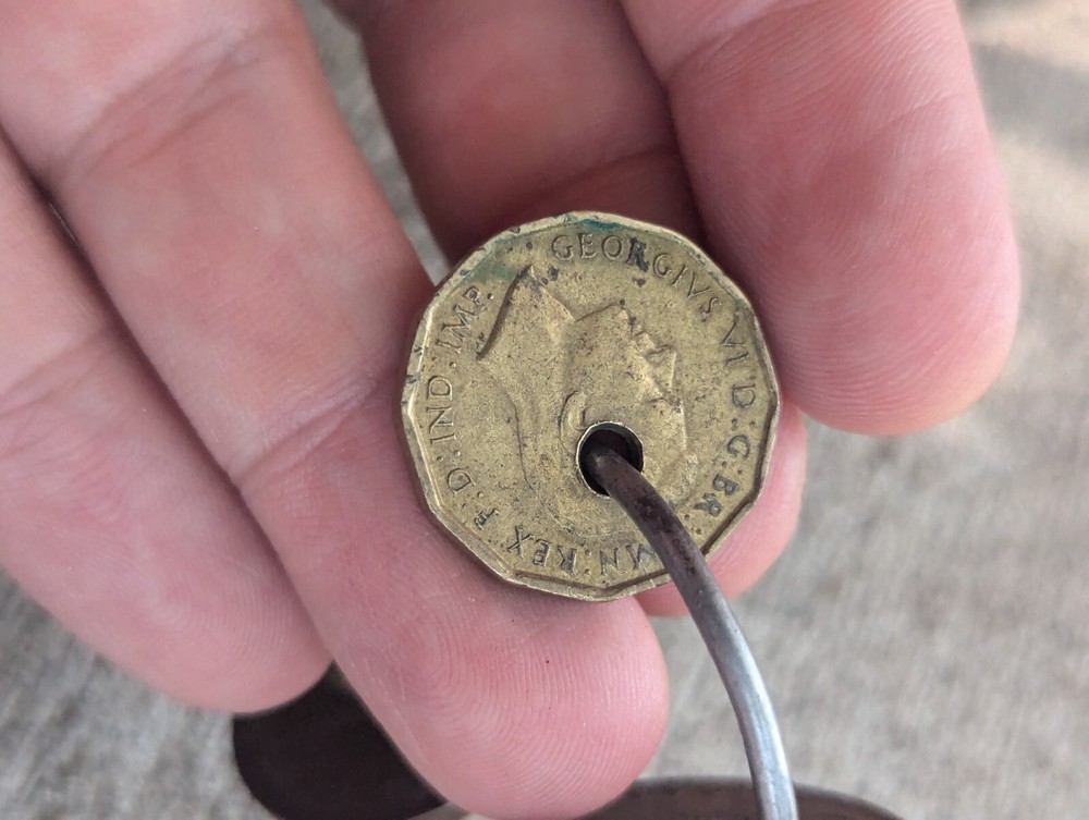 WW2 United States Army Trunk Keys W British Coins C9