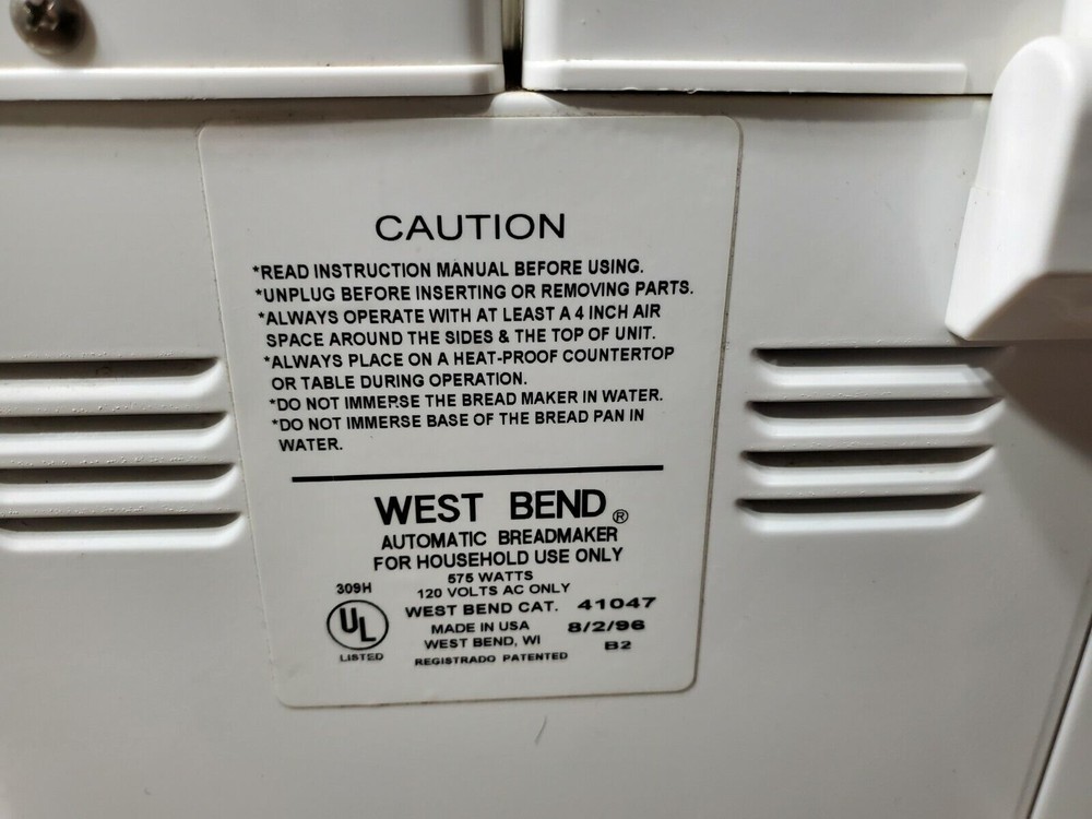 Belt for West Bend Bread Maker Machine Models 41047 & 41049z