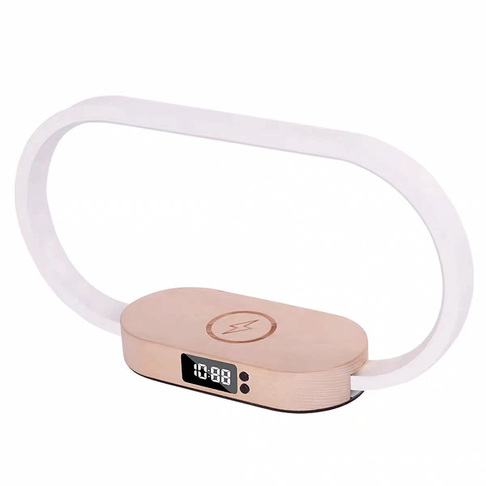 1PCS Rechargeable Bedside Lamp with Clock Touch Dimmable, 3 Color Temperatures