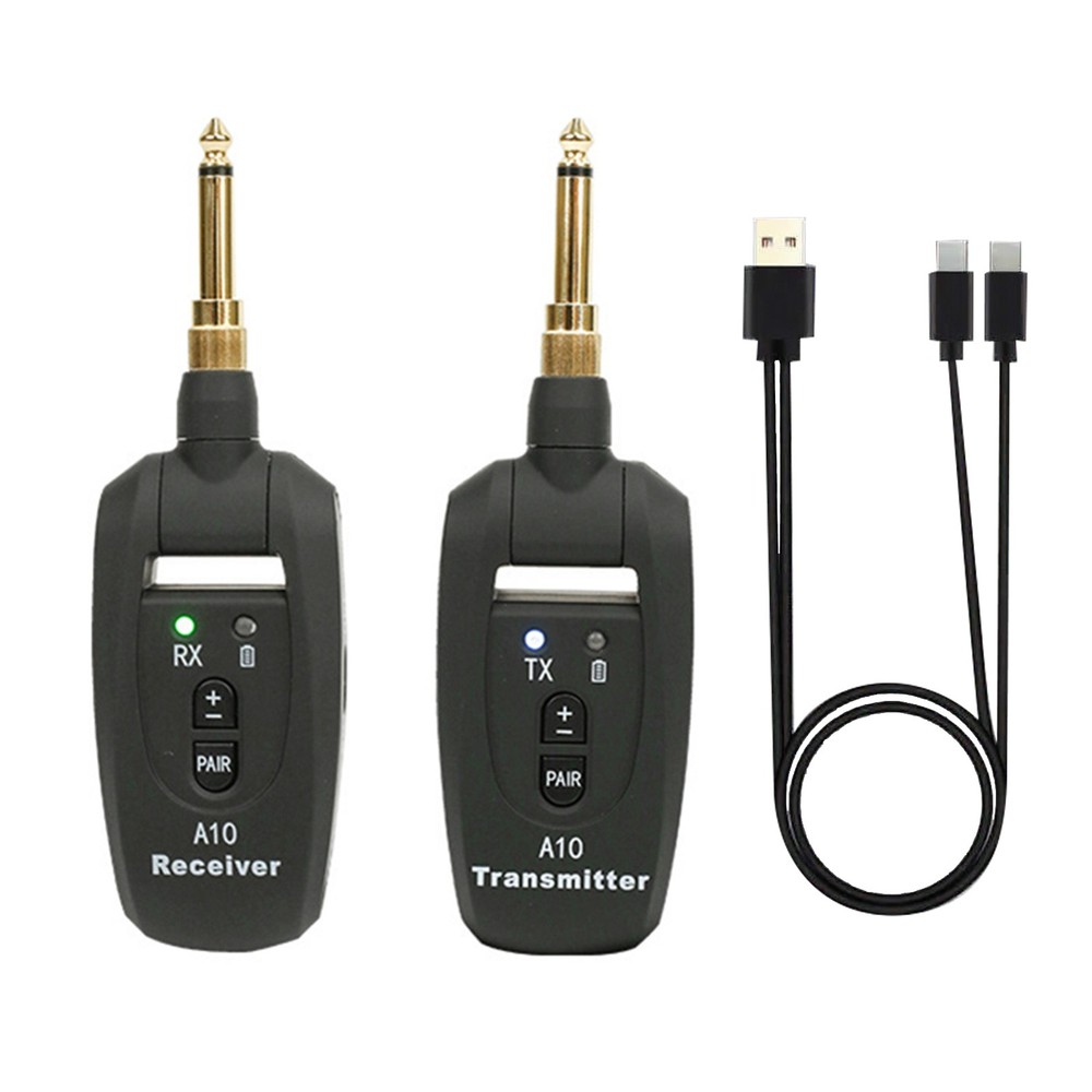 Wireless Guitar Kit Transmitter & Receiver System 100ft 24Bit Audio 2.4GHz