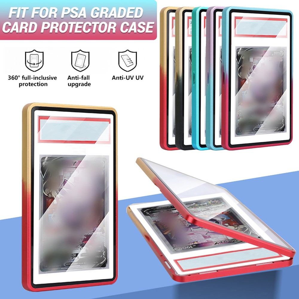 For PSA Magnetic Slab Case Protector Graded Cards Stackable Metal Bumper