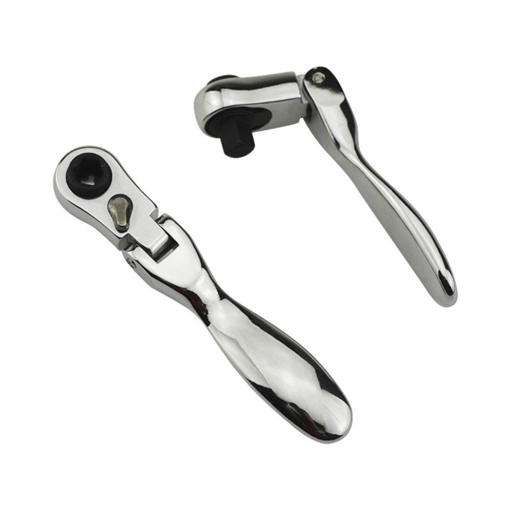 1/4"  Mini Ratchet Wrench Dual Head Reversible Swivel Handle Tool Quick Release