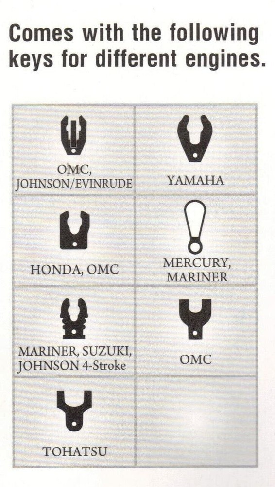 Universal Outboard Kill Switch Keys with Lanyard