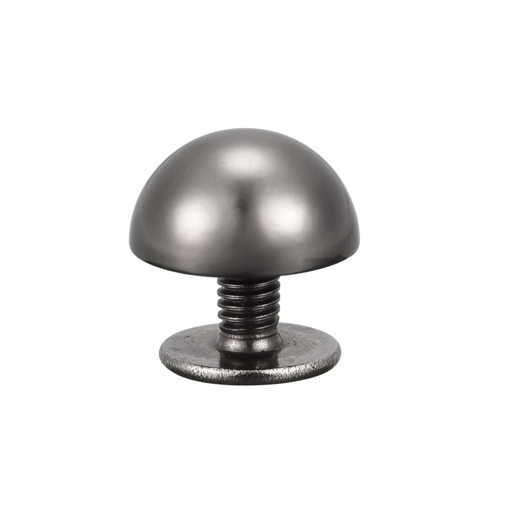 10x6mm Screw Back Rivets Solid Round Head Leather Studs Black 8 Sets