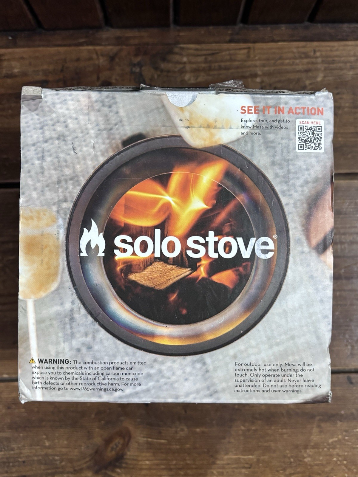 Solo Stove Mesa Outdoor Smokeless Tabletop Fire Pit Ash Color Open Box