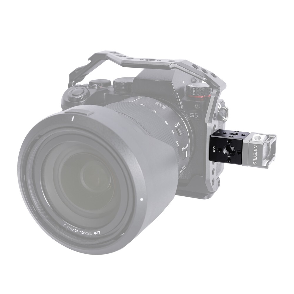 Niceyrig 1/4'' 3/8'' Thread Holes Extension Bracket with Arri Locating Mounting
