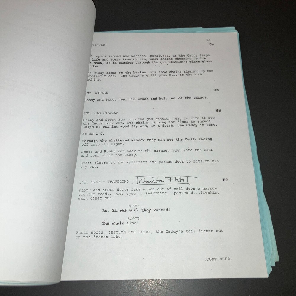 BLACK CADILLAC (12/10/01) Numbered Shooting Draft + Notes + Schedule + COA!