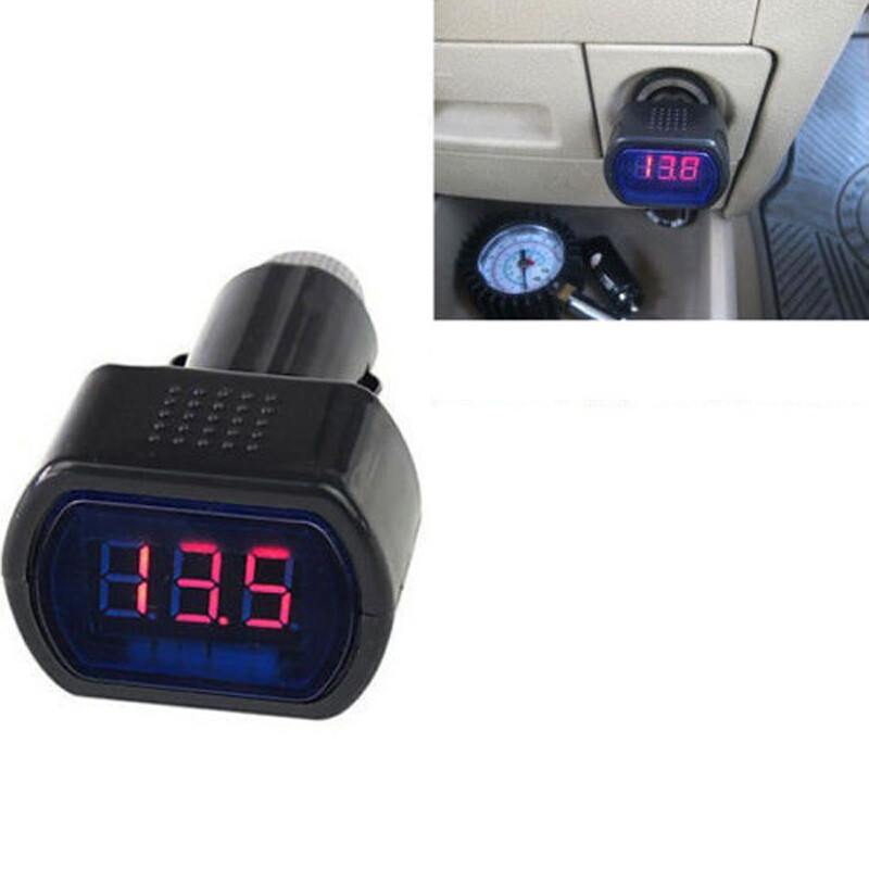 Digital LED Volt Gauge Meter  Black Digital Volt Over-current