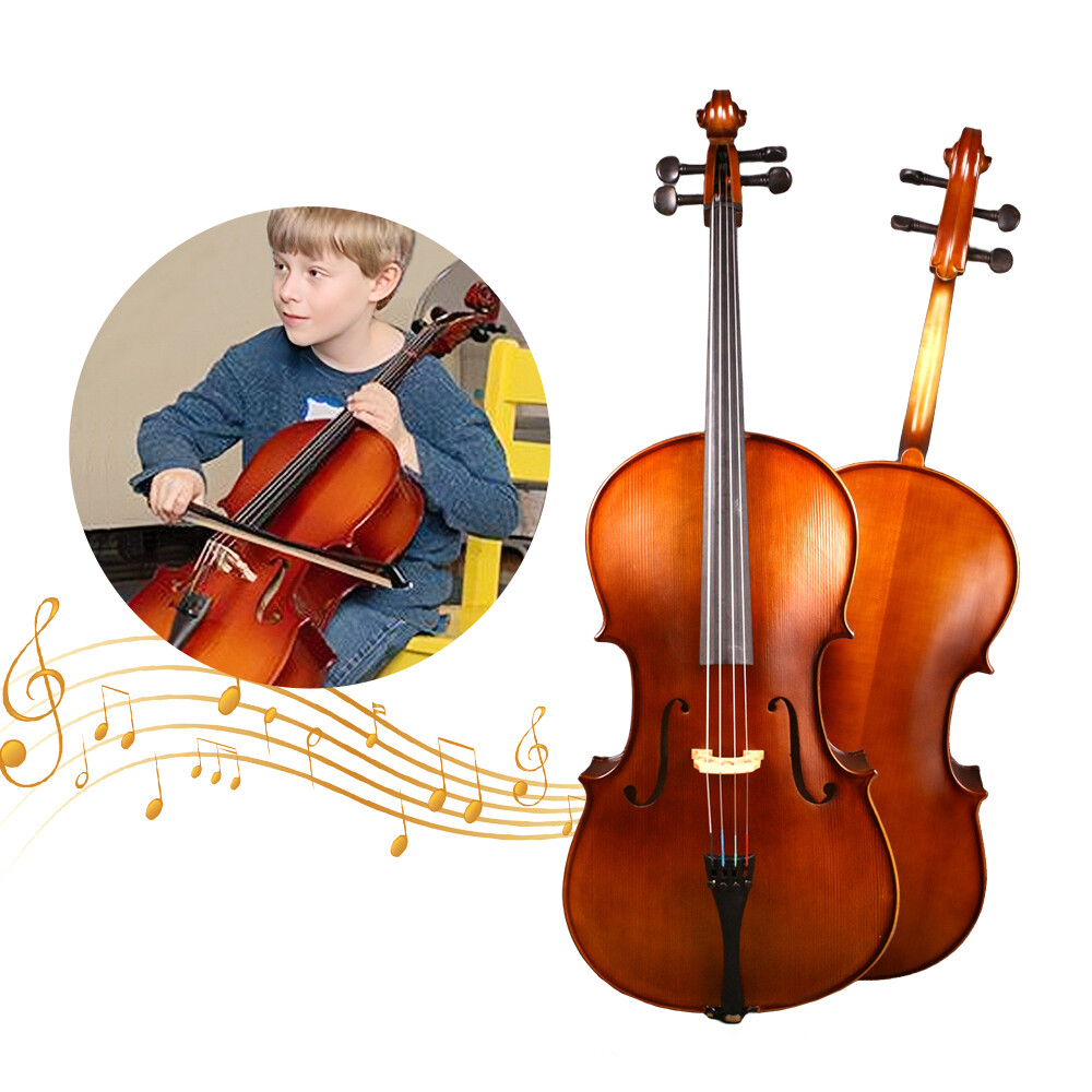 Classical 1/2 Cello 4 String Maple Spruce with Parts for Beginning Sweet sound