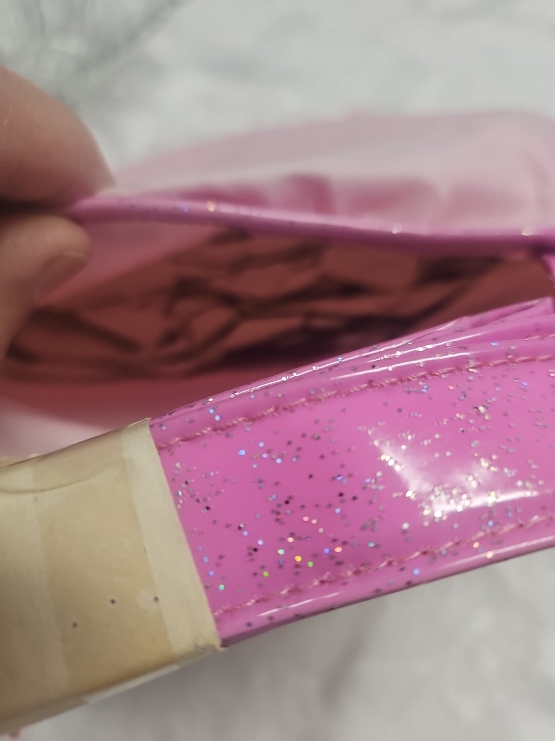 Disney Princess' Glitter Tote Bag Satin Pink Girls 11X12 NEW