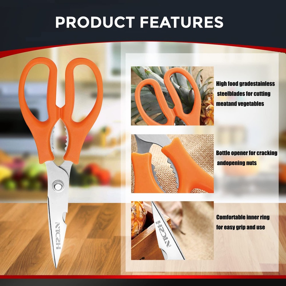 Kitchen Shears, Multi-function Heavy Duty Dishwasher Safe Poultry Shears, Foo...