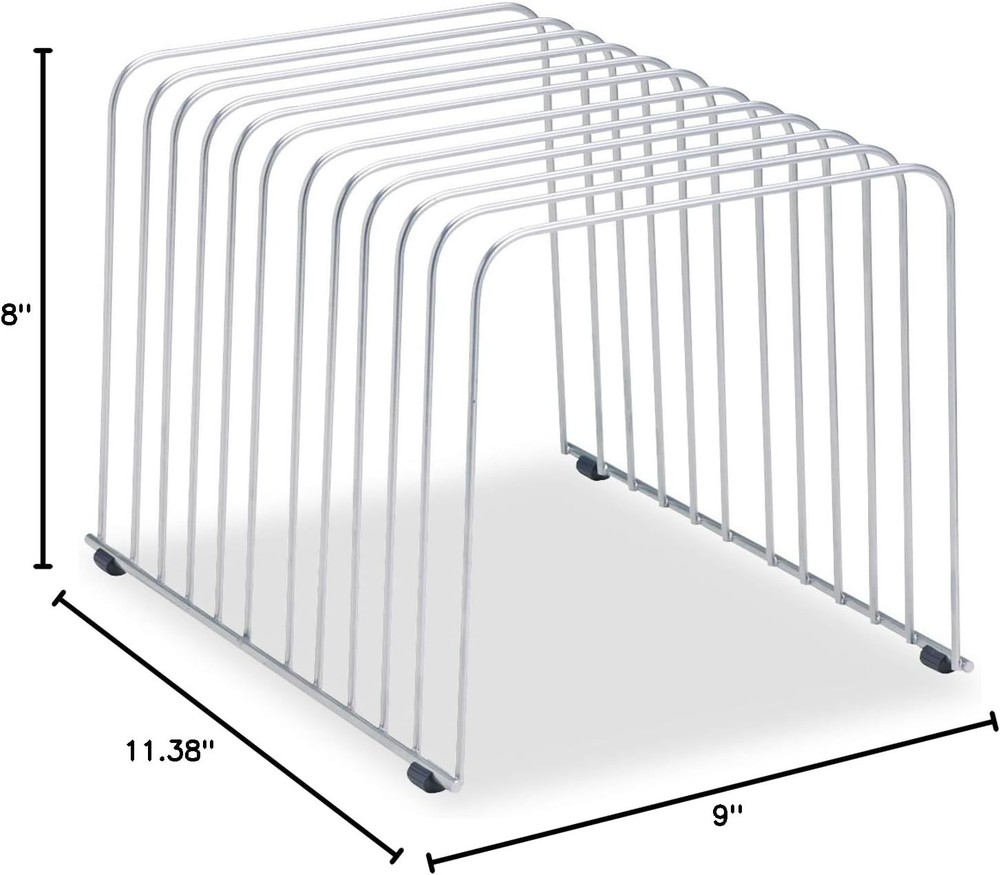 Desktop Organizer, 11 Sections, Wire, Silver