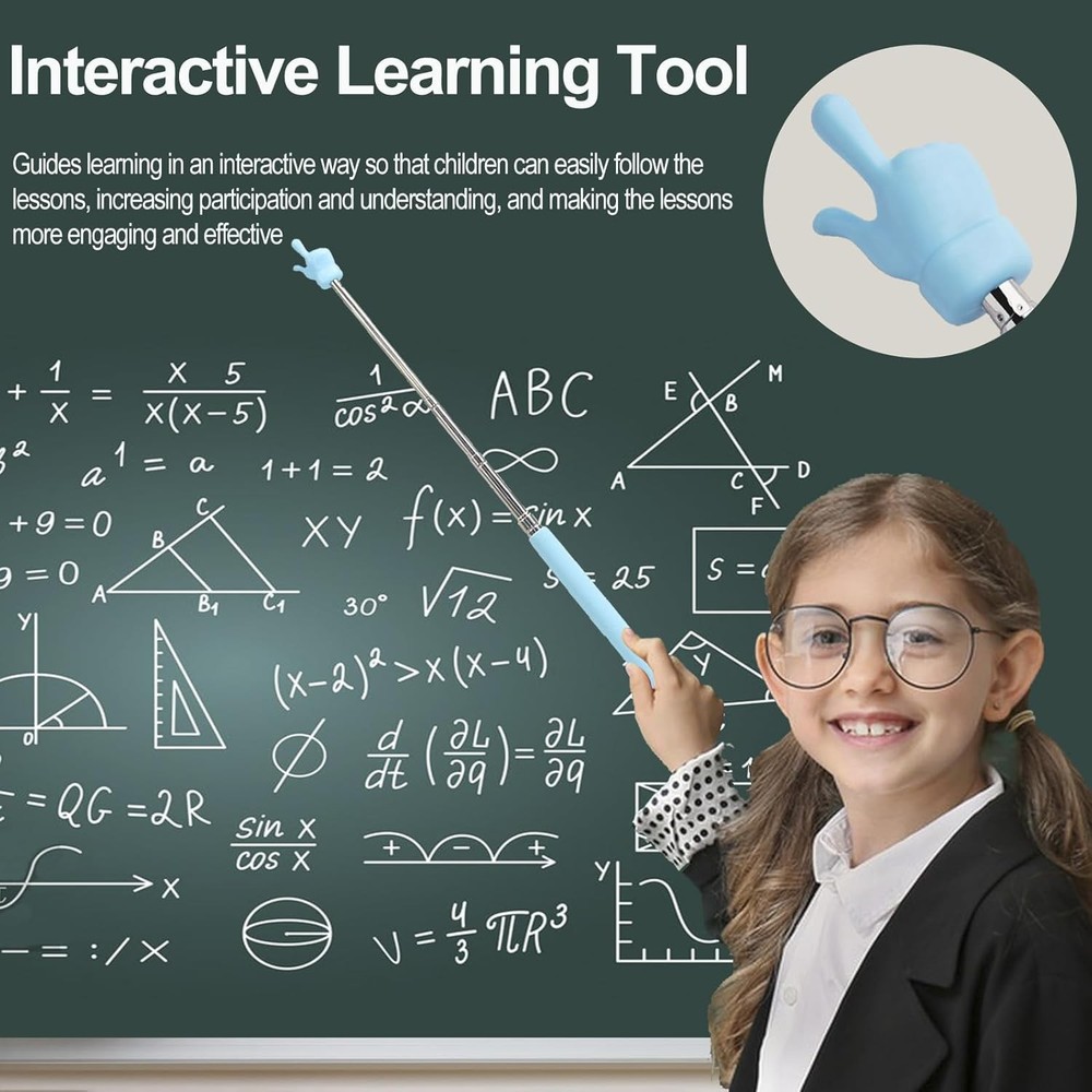 4PCS Retractable Teacher Pointer for Classroom Kids Reading, Mini Extendable...