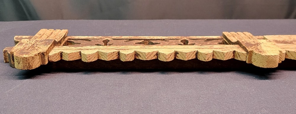 Antique Real Oak Wood Rectangular Dresser Topper Header