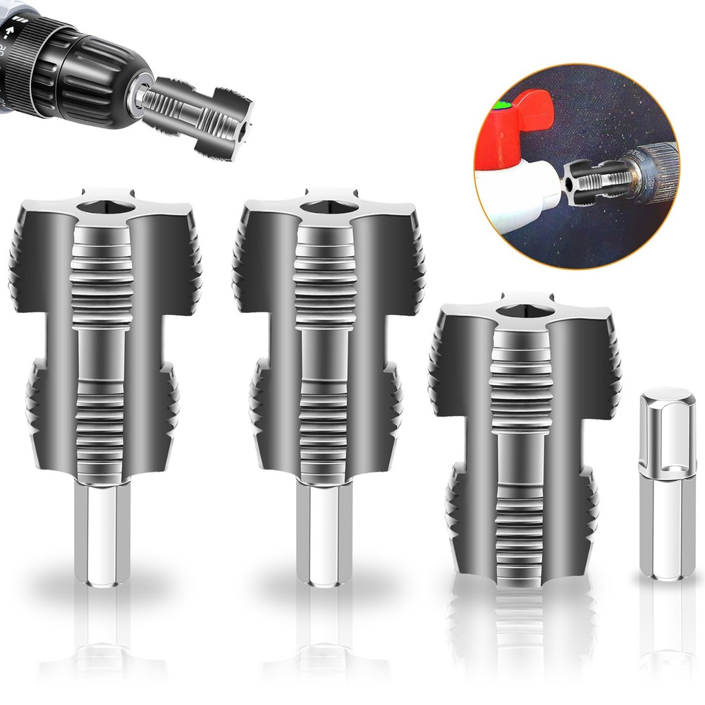 3x Integrated Internal & External Pipe Threading Tool For 1/2'' 3/4'' Water Pipe