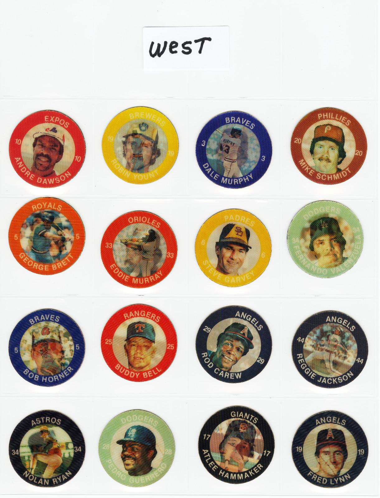 1984 7-11 Action Coins NM/MT Complete Set of 72 West (24) Central (24) East (24)