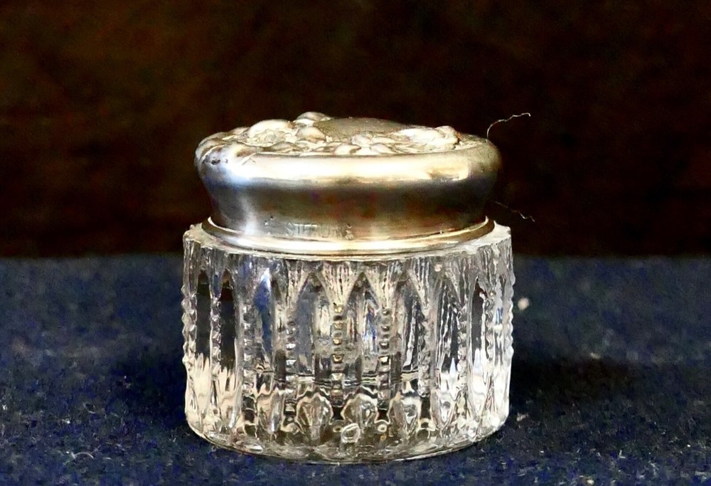 Miniature Sterling & Crystal Vanity Jar