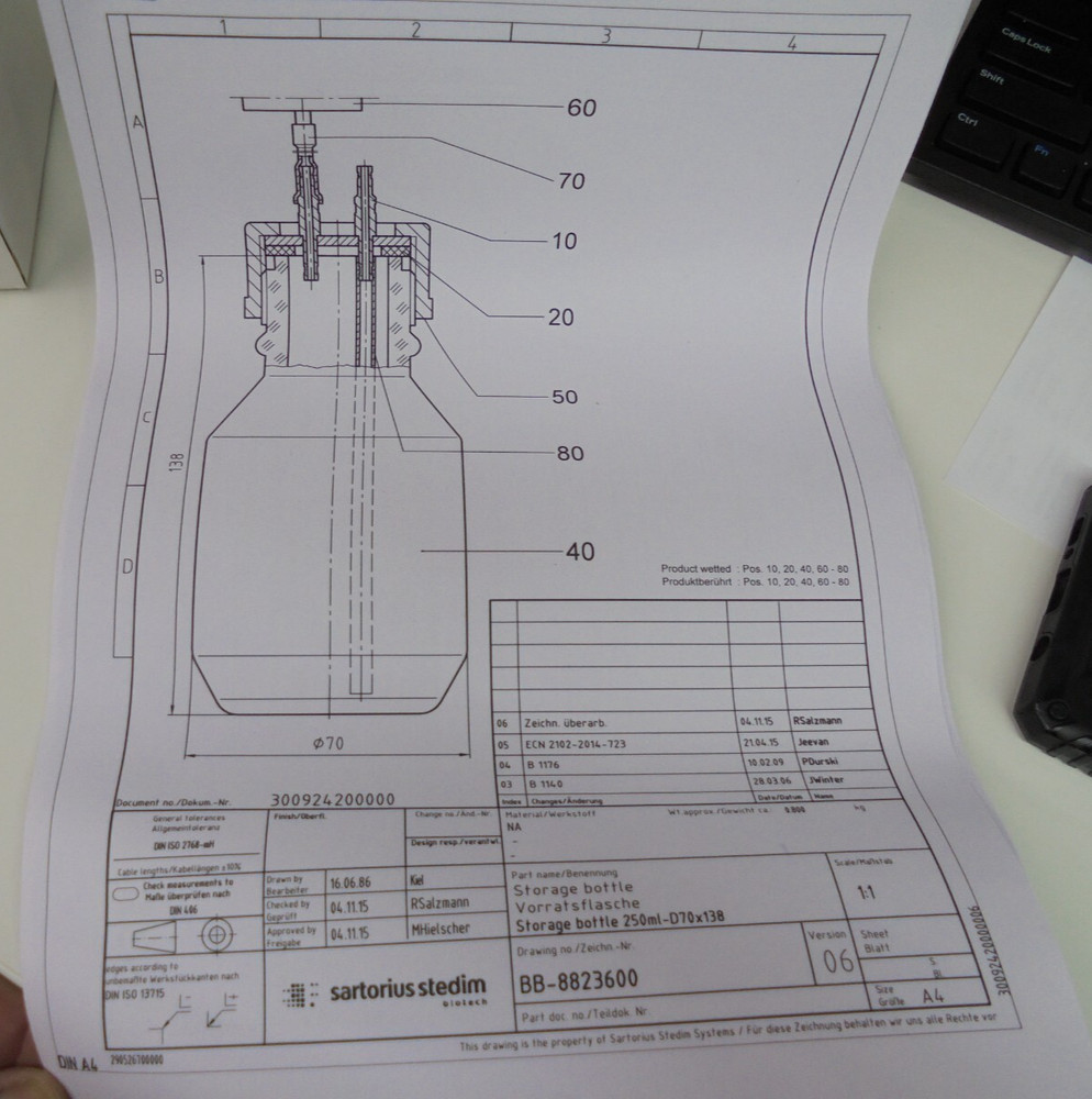 Sartorius Duran BB-8823600 Storage Bottle 250ML