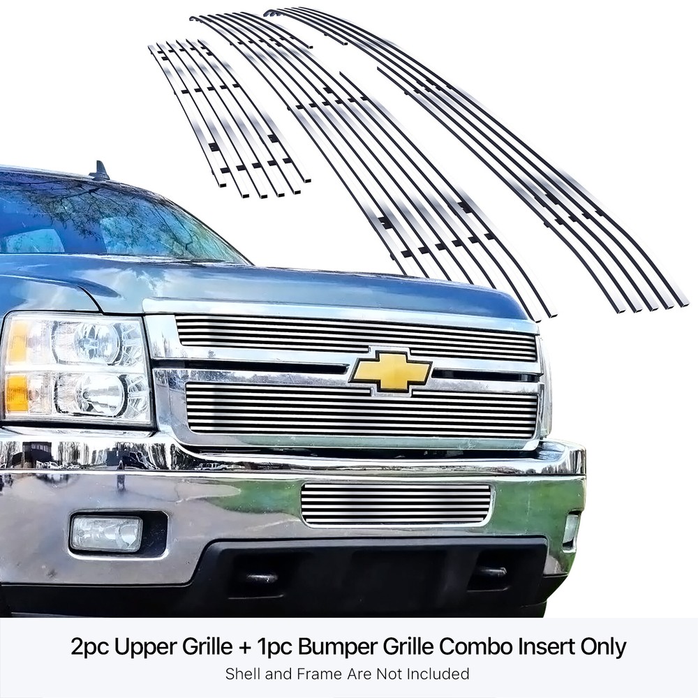 For 2011-2014 Chevy Silverado 2500HD/3500HD Billet Grille Grill Combo Insert