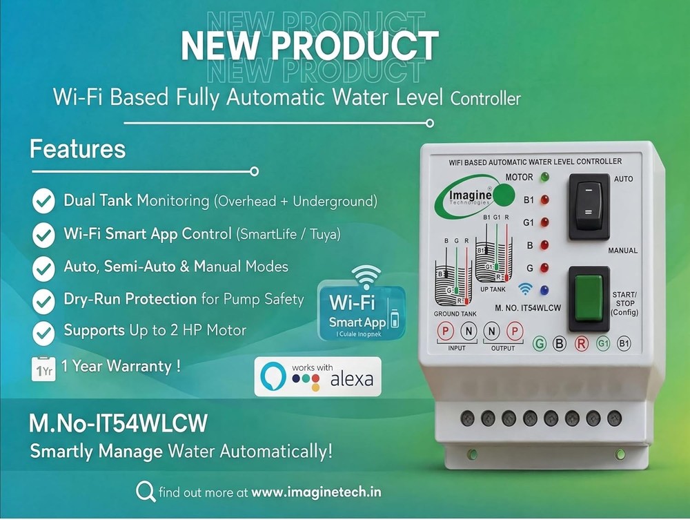 Smart WiFi Based Fully Automatic Water Level Controller With Dry Run Protection