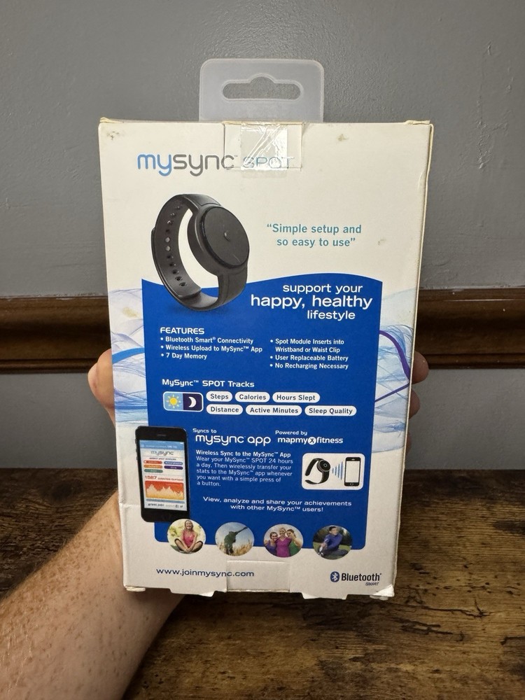 MySync Wireless Activity Tracker Band SPOT w/ Bluetooth Distance Minutes Sleep