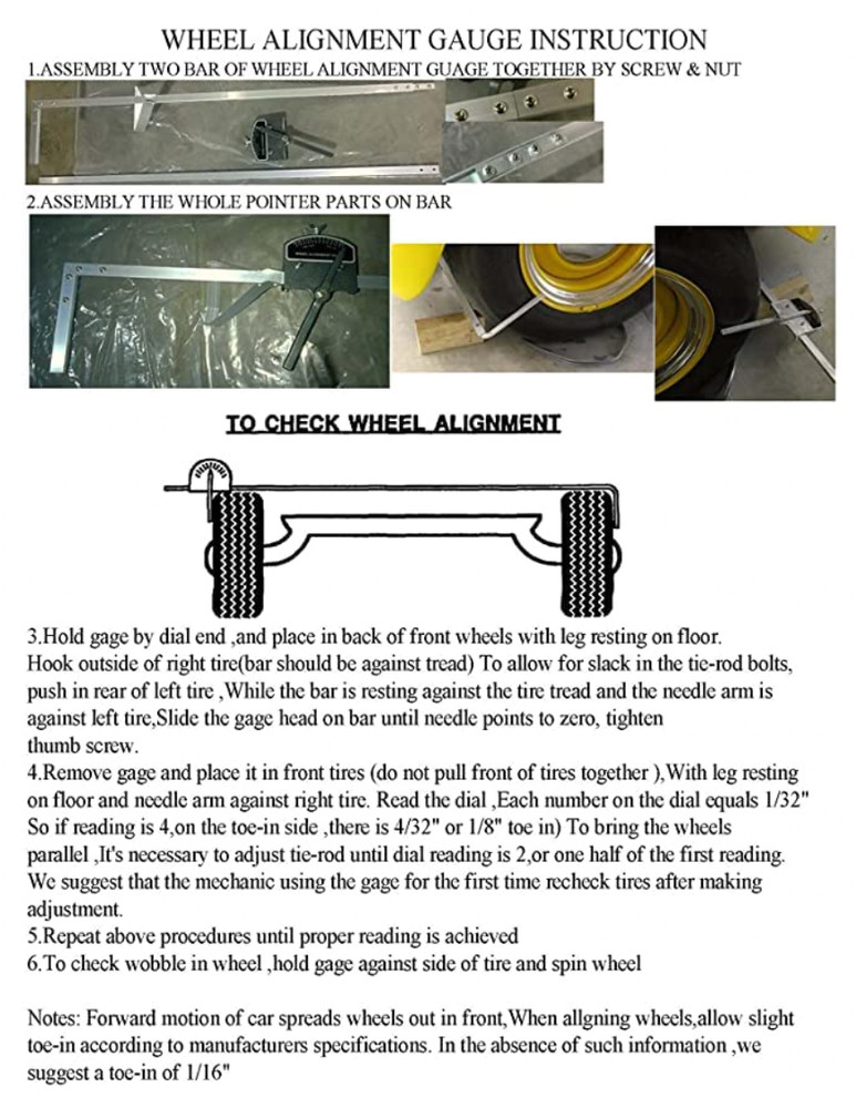 Wheel Alignment Front End Toe Gauge and Magnetic Strut Alignment Level Tool