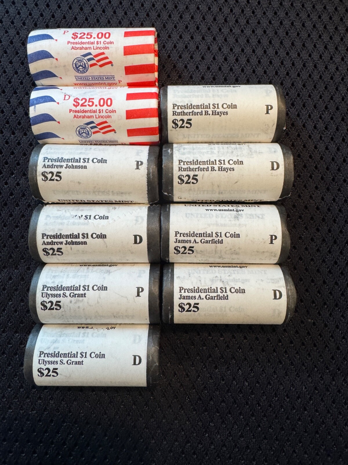 COMPLETE BU Presidential Dollar Set P&D - 80 BU Coins from US Mint Rolls