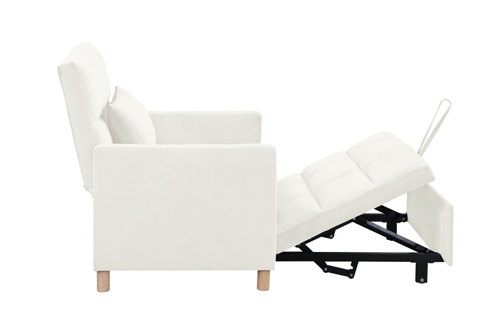 Convertible Sofa Bed Chair 3-in-1 Multi-Functional Folding Sofa Beige