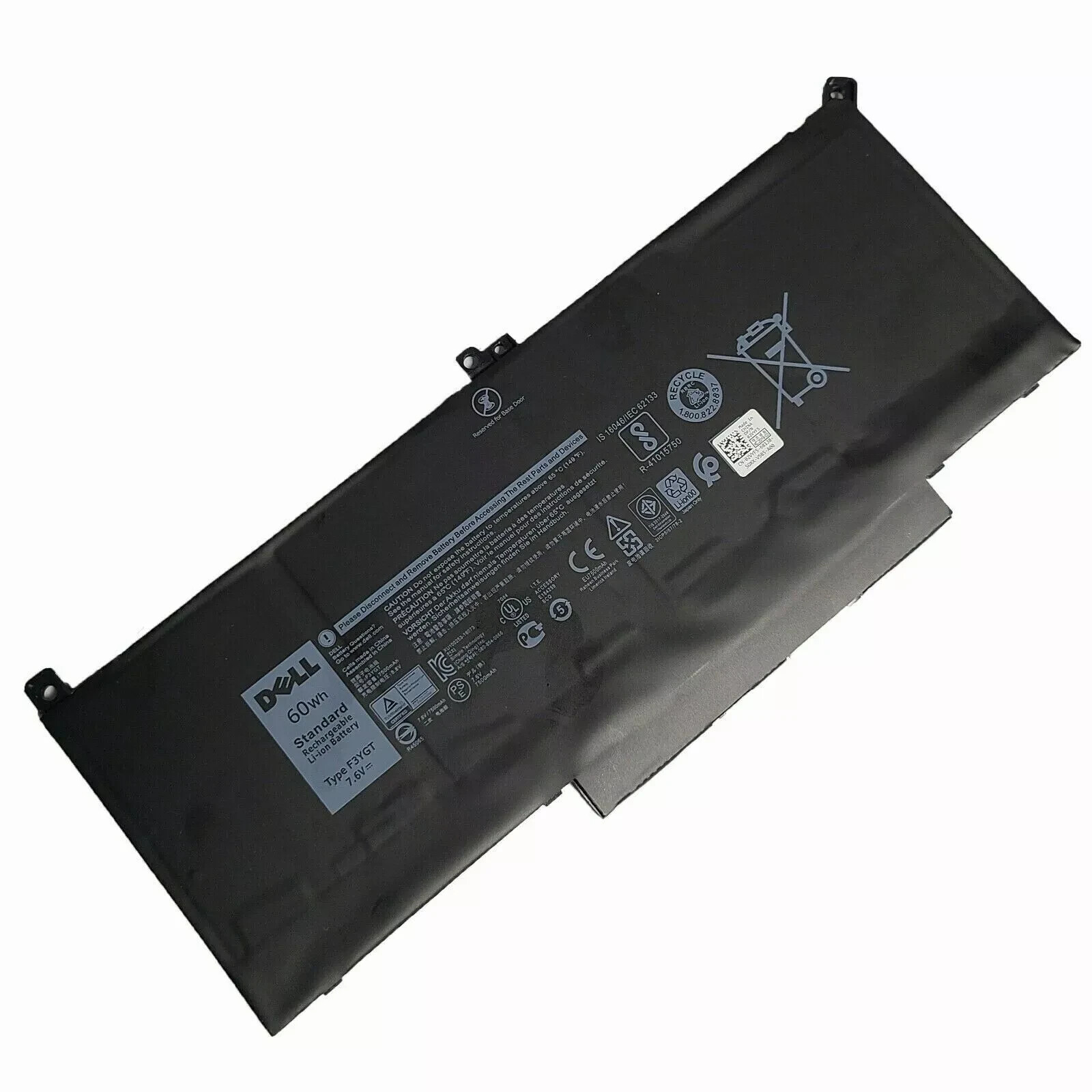 Genuine OEM 60Wh F3YGT Battery For Dell Latitude 7280 7480 7380 7290 7490 7390