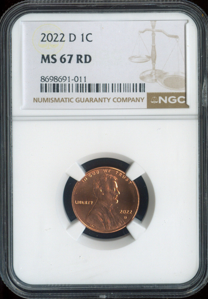 2022-D Lincoln Cent NGC MS67 RD Quality