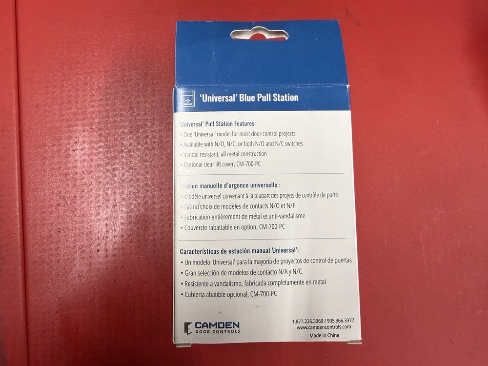 CAMDEN CM-701U UNIVERSAL BLUE PULL STATION (5 Message Labels)