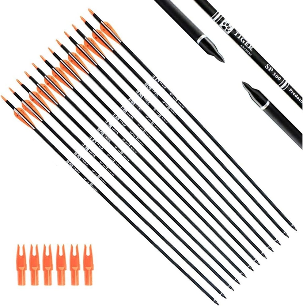 12 Pack 30" Carbon Arrows for Hunting & Target Practice