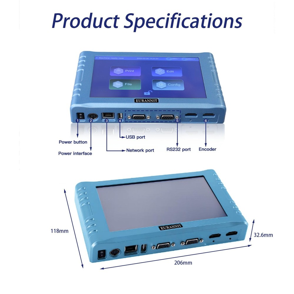 Eurannit Automatic Inkjet Coding Machine 260E 7” (2 Nozzle Separate/ 0.5 in)