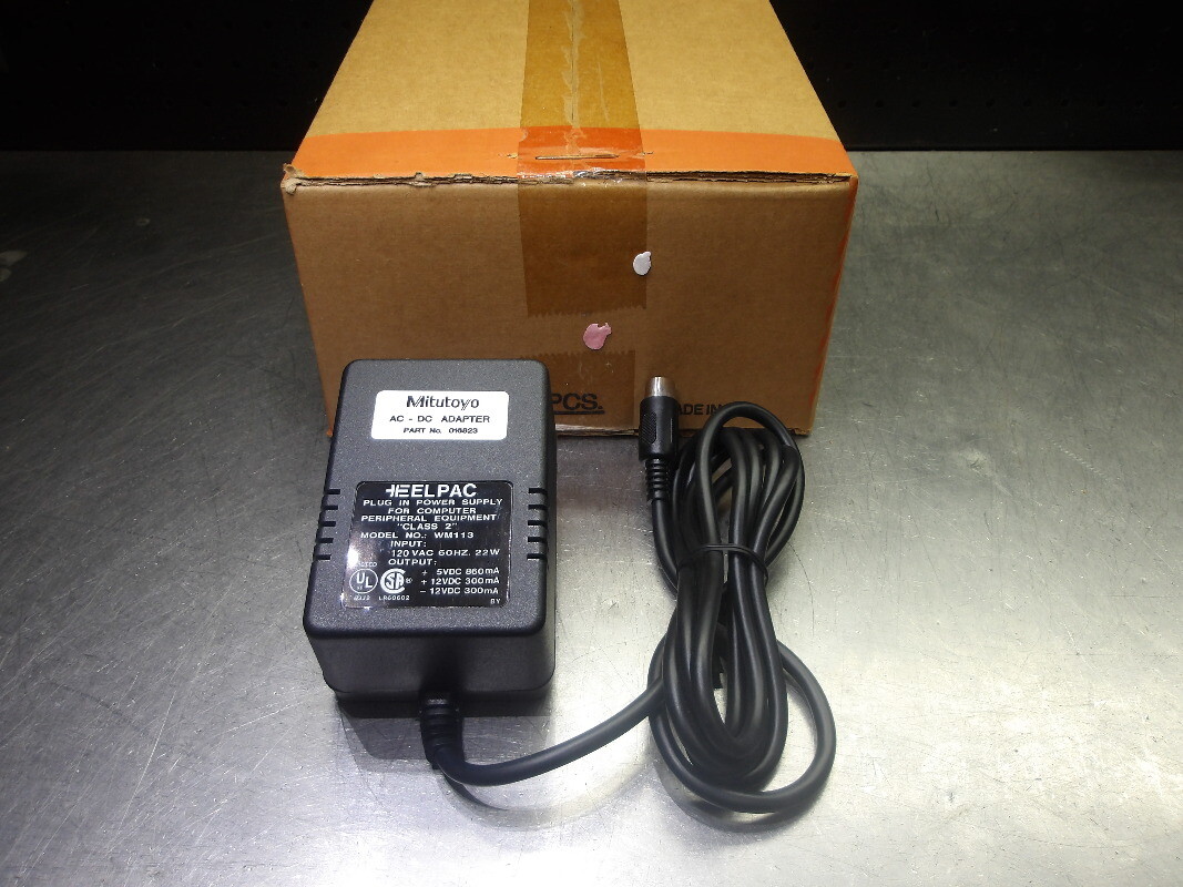 Mitutoyo AC-DC Adapter Class 2 120 VAC 60HZ. 22W Power Supply WM113 (LOC2790B)