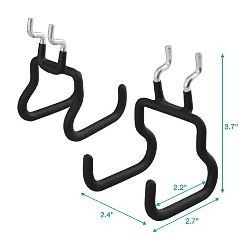 Pegboard Hooks, Peg Board Tool Utility Hooks & Hangers Fit 1/4" 8-Pack