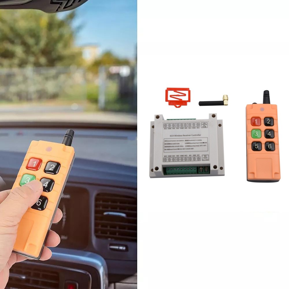 6 Channel 10A Relay Receiver Wireless Remote Control RF Switch 12-36V 6CH