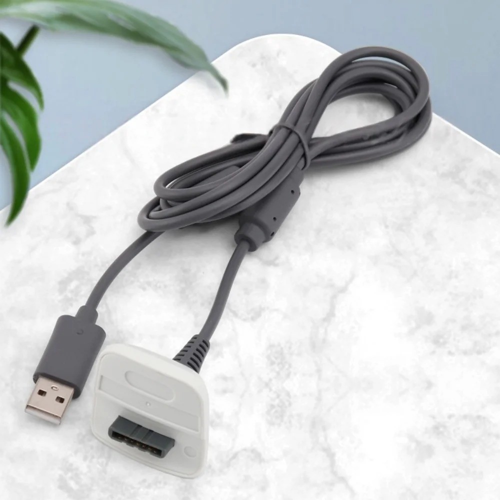 USB Charging Cable Replacement Charger For Xbox 360 Black Wireless Controller
