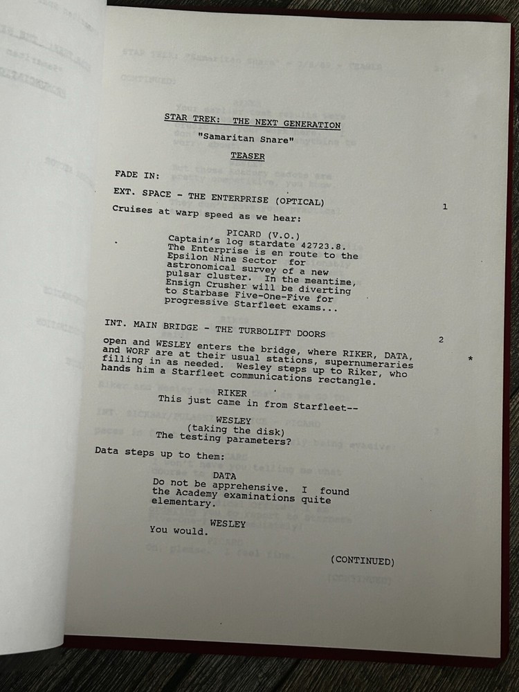 STAR TREK Script The Next Generation Samaritan Snare 3rd Revised Final Draft