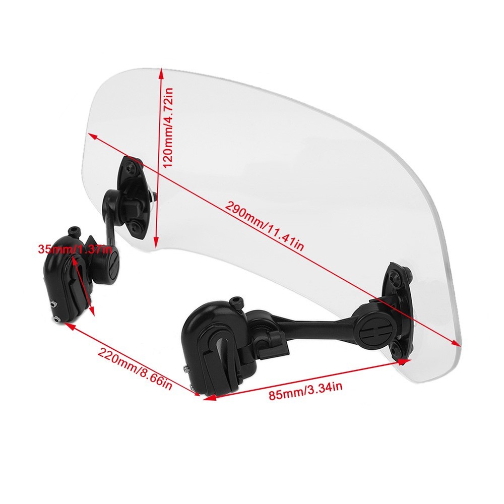 Universal Motorcycle Deflector Extension Windproof Clear ABS RZAP