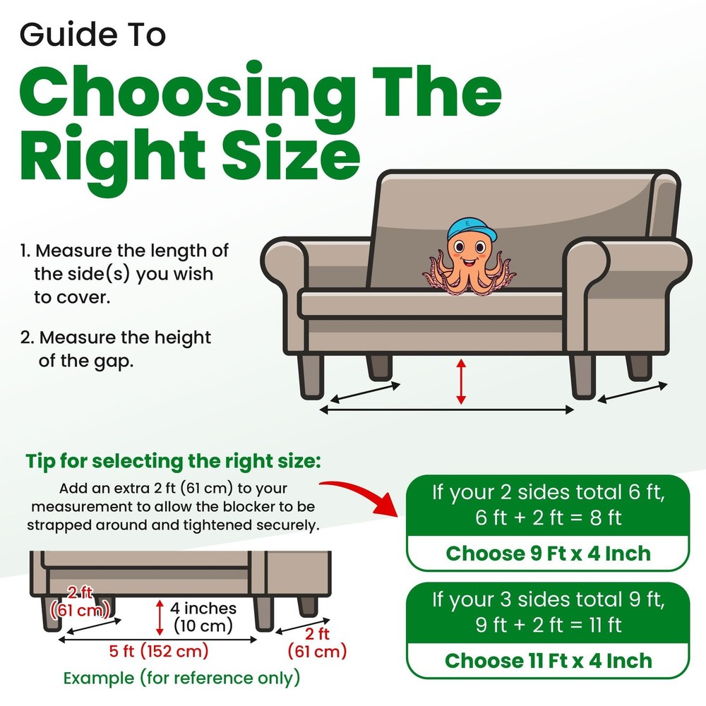ECOHomes Under Couch Guards Toy Blocker - Elastic Strap Barrier for Under Sof...